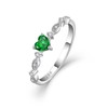 Veshon 925 Sterling Silver Heart Emerald Ring, Cubic Zirconia Stackable