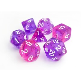 vvpesca Purple DND Dice Set – Polyhedral Dice Set for TTRPGs,Dungeons and Dragons,Role Playing Games– D20 System Dice (Clear Purple-Pink)