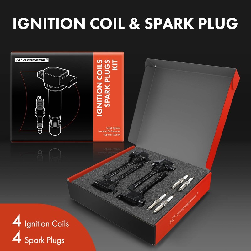 A-Premium Set of 8 Ignition Coil Pack and Iridium Spark