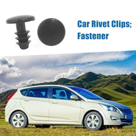 A ABSOPRO Set of 50 Car Clips 5 mm Hole Diameter Rivets Fastener Plastic Black