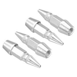 PATIKIL 4 Pcs 45mm Spiked Shape Tire Valve Stem Caps Car Wheel for Car Silver