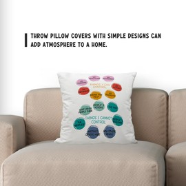 Things I Can Control Psychology Mental Health Therapy Throw Pillow Cover,Motivational Inspirational Mental Health Therapy Cushion Cover for Sofa Bed Home Decor 18 x 18 Inch,Housewarming Gifts
