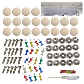20Pcs Beige Grey Grid Car Roof Headliner Repair Buttons Kit Auto Roof Snap Rivets Retainer Buckle with Installation Tool for Interior Ceiling Cloth Fixing Repairing