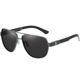 DUCO Cool Sunglasses for Men Polarised Sunglasses Men UV Protection Carbon Fibre Temple Men's Sunglasses for Driving 3051, Gunmetal