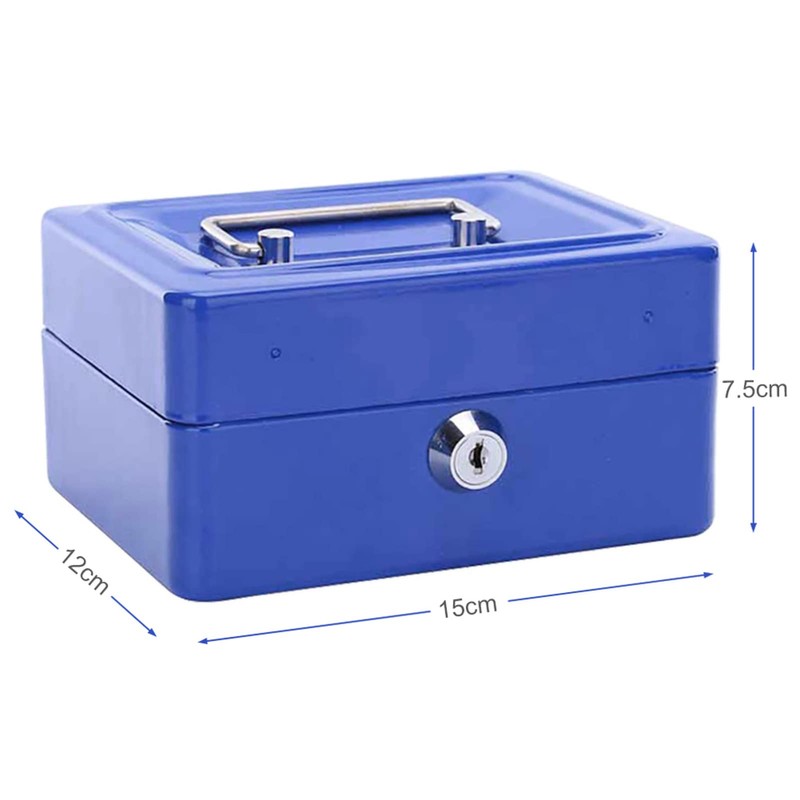 Security Cash Box Fireproof Waterproof with Key Lock 6 Slots