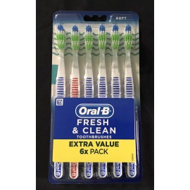 Oral-B Fresh & Clean Soft Toothbrushes Extra Value 6x Pack ~ New