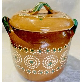 Olla de Barro con tapa Terracota Bean Soup Pot with lid Fits Up To 1/2 Kg