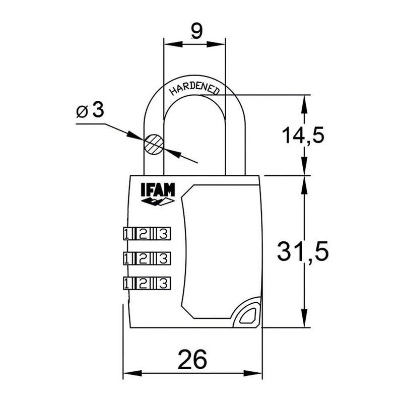 IFAM | CS Series Padlock | Model C25S | Wide