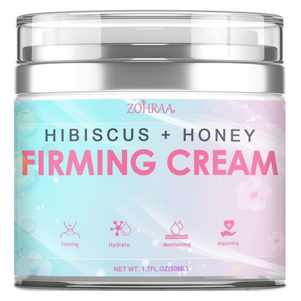 Hibiscus and Honey Firming Cream, Skin Tightening Cream for Face & Body, Neck Firming Cream,Reduces the Look of Neck Lines, Tightens & Smooths,Anti Aging Facial Moisturizer with Collagen,50 ml