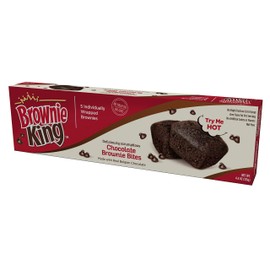 Brownie Bites by Brownie King | Snack Packs for Kids & Adults | Made with Real Belgian Chocolate | 5 Individually Wrapped Brownie Bites | Single Box