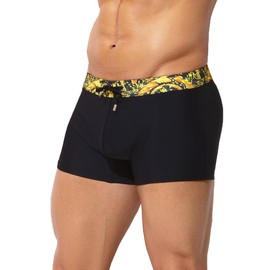 Arjen Kroos Mens Swim Briefs Square Leg Board Short Quick-Dry Swimwear with External Drawstring Stretch Beach Trunks Black