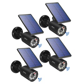 WaitScher Solar Motion Lights Outdoor IP67 Waterproof Security Flood Lights 1800LM 3600mAh for Garage, Driveway, Path, Patio, Front Door, Landscape 4 Pack