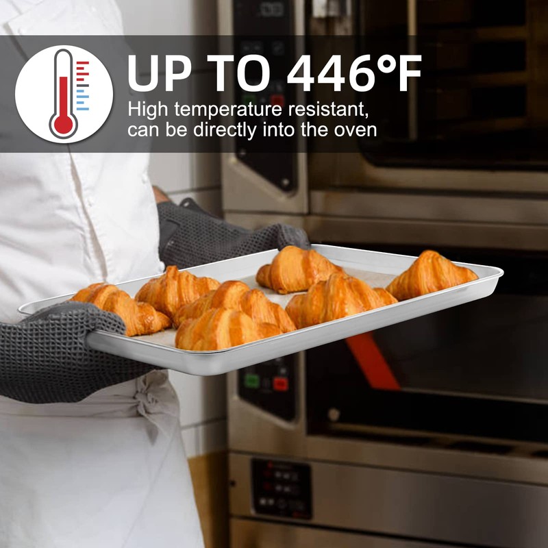 4 Pieces Baking Sheet Set, CEKEE Stainless Steel Cookie Sheets