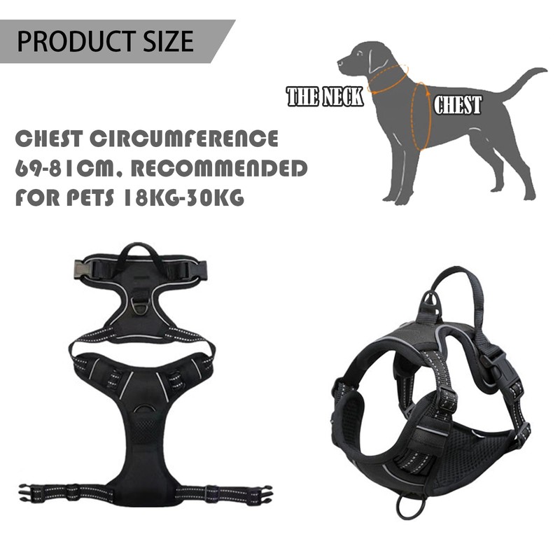 BDSHUNBF Dog Harness Large Dog No Pull Pet Harness with