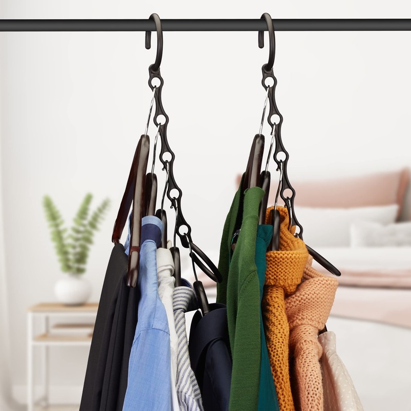 Relaxdays 20 x Space Saving Hangers, Hook Organiser for 5