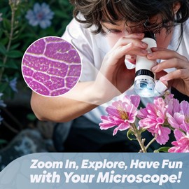 Microscope for Kids, 60x-120x, Science Kits for Kids Age 5-7, Stem Toys for 5 Year Old, Detachable Miniscope, Portable Mini Scope, Handheld, Explorer Set, Microscope for Adults, Science Toys, Gift