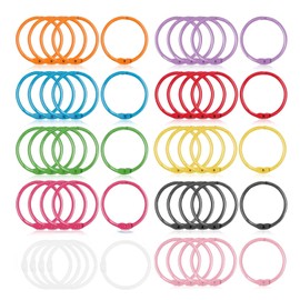 50PCS Metal Binder Rings, Index Card Rings 1.5inch Loose Leaf Binder Rings Book Rings Open Card Rings Key Chains for School Home Office (50pcs-1.5inch)