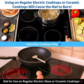 Induction Cooktop Protector, 20.5x30.7x0.02 In Induction Cooktop Mat, Antiscratch Electric Stove Burner Covers for Electric Stove Top, Antistrike and No Crease Cooktop Protector Mat