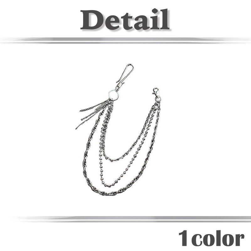 White Fang AZ180 Wallet Chain, Ball Chain, Silver Wallet, Fall