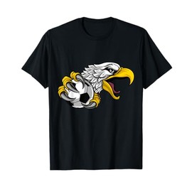 Eagle Hawk Soccer Football Cartoon Character T-Shirt