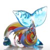 Tooarts Figura de ballena colorida de cristal soplada a mano