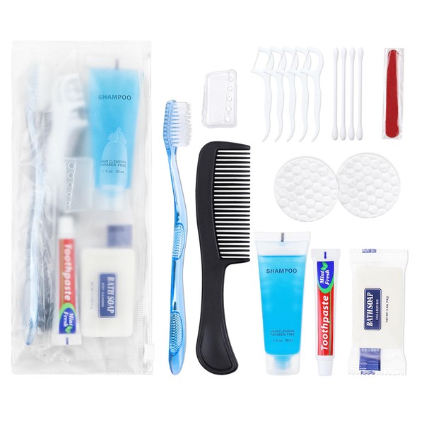 HQSLsund Basic Toiletry Kits, Individually Packed, Personal Hygiene Kit Bulk