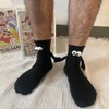Mivyy Couple Holding Hands Socks, Unisex Novelty Magnetic Suction 3D