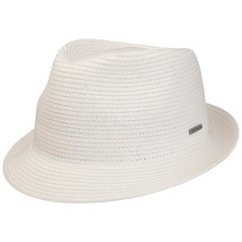 Stetson Plain Toyo Trilby Strohhut - Unifarbener Hut - Klassischer Look - Sommerhut mit UV-Schutz 40+ - Für Damen und Herren - Frühjahr/Sommer weiß XL (60-61 cm)