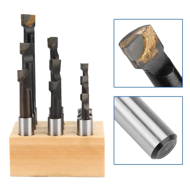 Boring Bar, 9pcs HSS Material 1/2" Round Shank Boring Bar