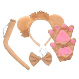 BIUDECO Chic Lion Ear Hairband Bow Tie Decorative Party Headdress for Cosplay Supplies