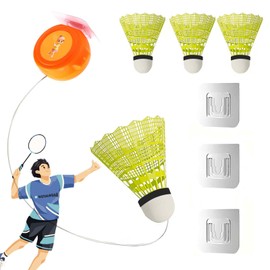 HA BIN Badminton Rebound Trainer, Self-Training Badminton, Badminton Training Aid for Badminton Courts, Gardens, Parks, Living Room, Balcony, Pack of 3