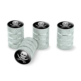 GRAPHICS & MORE Pirate Skull Crossed Swords Jolly Roger Tire Rim Wheel Aluminum Valve Stem Caps