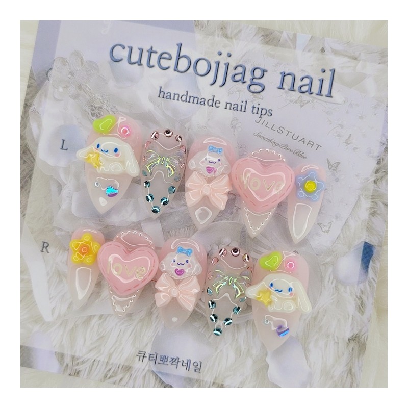 Mongsil Doll Handmade Nail Tips - Lipstick / 몽실인형 수제네일팁