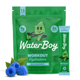 Waterboy- Hidratación de entrenamiento  Paquetes de Polvo de Electrolitos Sin Azúcar de 2,960mg  LGlutamina  Vitaminas  No Su                         