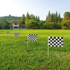 Newperlite Checkered Black and White Racing Stick Flag Small Mini