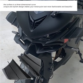 1 Pair Motorcycle Winglets, Universal Aerodynamic Front Winglets, Carbon Fiber Style Wing Cover, ABS Winglet Kit, Fits Fiber Side Panels