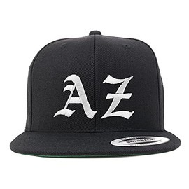 Trendy Apparel Shop Arizona AZ Old English Embroidered Flatbill Snapback - Black