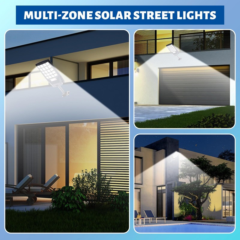 Retisee 6 Pack Solar Street Lights Outdoor 320° Wide Angle