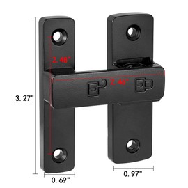 INIRET 2 Packs Black Barn Door Latches,180 Degree Gate Lock,Flip Gate Latches Hardware,Zinc Alloy Door Lock Latch,Door Security Sliding Door Latch Lock for Cabinets,Bathroom, Barn & Garden.