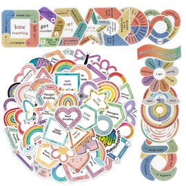 Graplan Pack of 65 Anxiety Sensory Stickers, Calming Strips, Textured Stickers, Mindfulness Stickers, Anti-Stress, Waterproof Sensory Items for Adults, Teenagers, Students