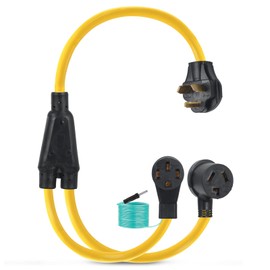 NEMA 10-30P to 14-50R 10-30R Y Splitter Cord Adapter with Safety Ground Wire, ZDHQLHJ 30Amp 10-30 Male Plug to 10-30 Dryer Receptacle & 14-50 RV EV Charging Female Receptacle with Ground Wire, 10 AWG