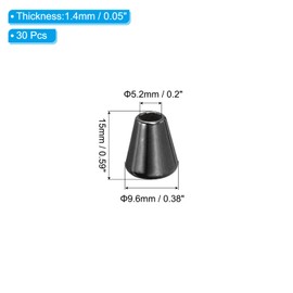 PATIKIL Bell Stopper Conical Cord Ends, 30 Pack Zinc Alloy Cord Rope Fastener Lock Clip for DIY Clothes Shoelaces Bags, Dark Grey