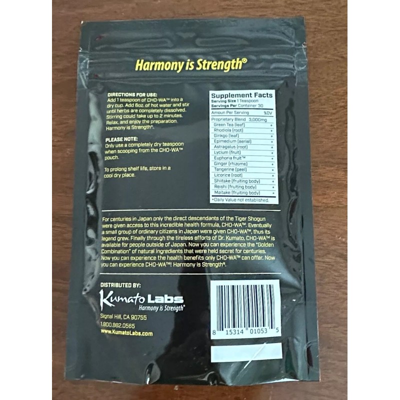 Harmony is Strength CHO-WA Herbal Tea Original Tiger Shogun Formula