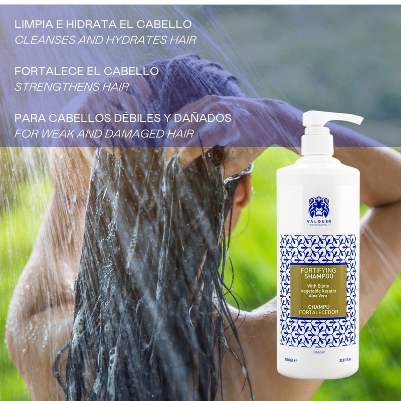 Valquer Strengthen Keratin Shampoo Aloe Ver Organic 1000 ml