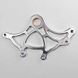 Billet Aluminum Rear Dual Brake Caliper Hanger - Fits DNA, Total Performance, Performance Machine, Wilwood Calipers - Motorcycle 1" Axle 11.5" Rotor - Harley Chopper Bobber Cafe Racer