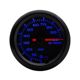 ESUPPORT Universal Car 2 inch 52mm Pointer Oil Pressure Gauge Meter Kit Press PSI 7 Color LED Light Indicator Dail Display Electrical