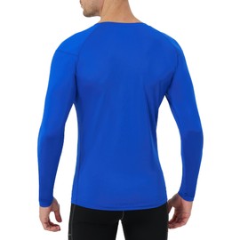 Runhit UPF 50+ Men's Compression Shirts, Long Sleeve Compression Shirts Quick Dry, Basketball Base Layer for Men Blue 2XL