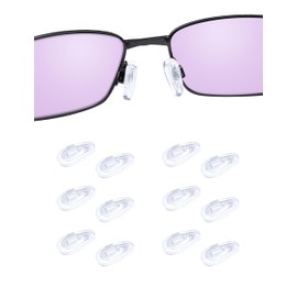 Handwith 6 Pairs Soft Silicone Eyeglass Nose Pads for Oakley Big Square Wire/Half Wire 2.0/Felon, Push-in Anti-Slip Comfort Fit Eyeglass Nose Piece Nose Guard Replacement Kit Clear