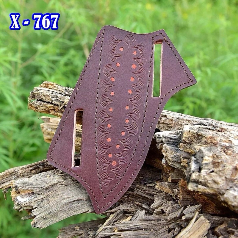 Leather Sheath Handmade Leather Folding Fixed Blade Knife Sheath Belt