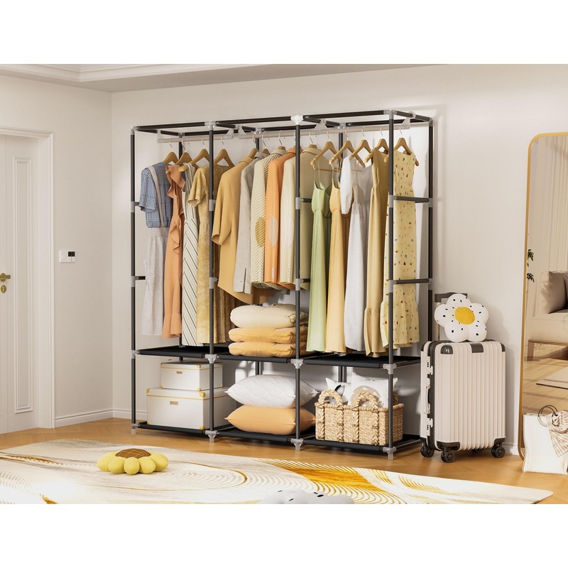 Neatrays Wardrobe Closet，Portable Closets for Hanging Clothes,Free Standing Clothes Rack